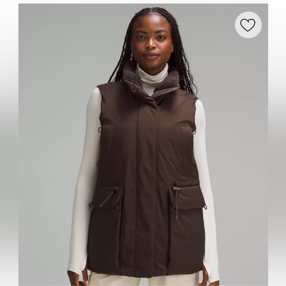 NWT Lululemon StretchSeal Waterproof Down-Fill Vest in Espresso Brown sz 6